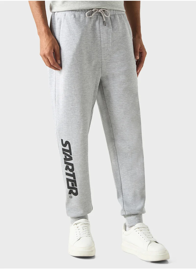ستارتر Starter Logo Print Slim Fit Flexi Waist Joggers wi