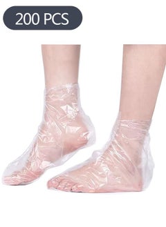 Ant 200-Piece Clear Plastic Disposable Foot Covers for Foot Pedicure Hot Spa Wax Treatment  - Image 1