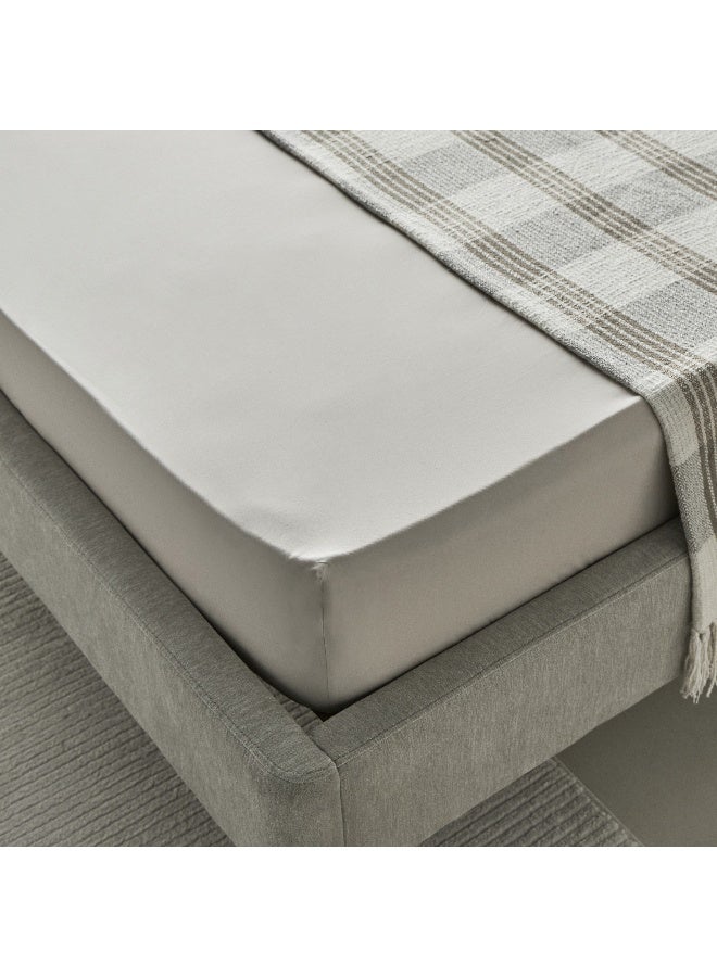 Home Box Purely-percale 300TC Double Fitted Sheet 200 x 40 x 140 cm - Image 1