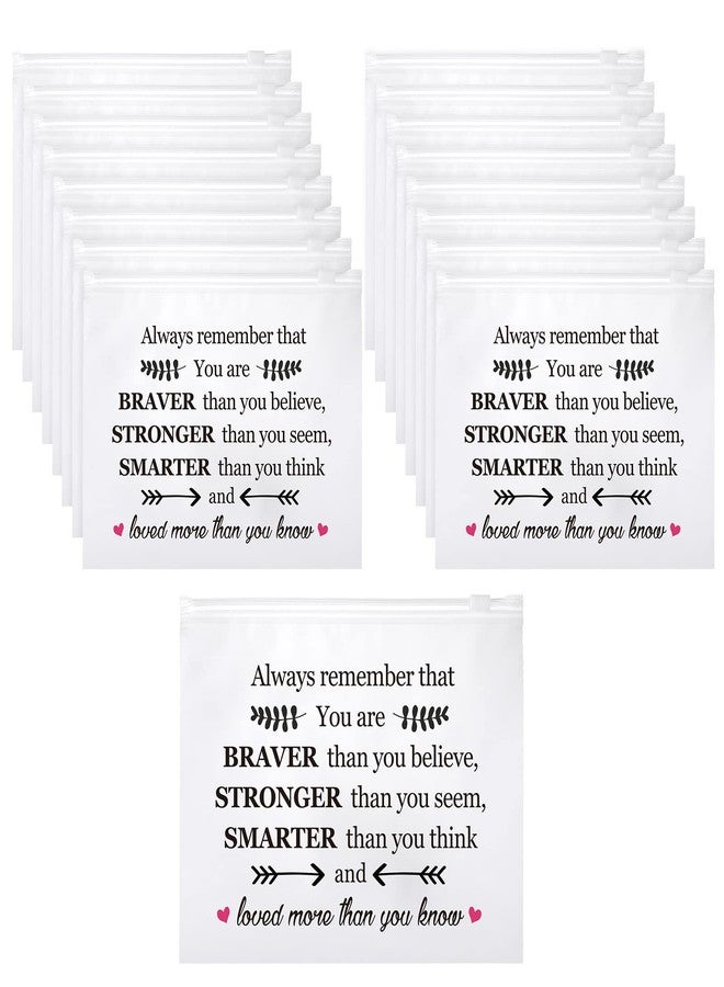 Reginary 100 Pcs Inspirational Gifts for Girls Women Travel Cheer Makeup Bag Bulk Loved Quotes Cosmetic Bags with Zipper Thank You Encouragement Birthday Gift Bag for Nurse Teacher Friend (You Are Braver) - Image 1