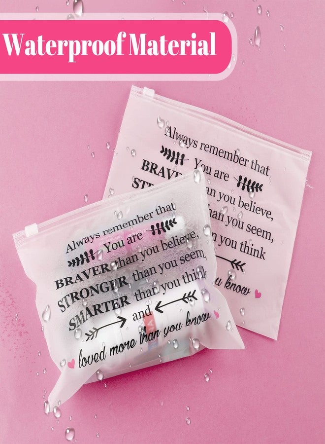 Reginary 100 Pcs Inspirational Gifts for Girls Women Travel Cheer Makeup Bag Bulk Loved Quotes Cosmetic Bags with Zipper Thank You Encouragement Birthday Gift Bag for Nurse Teacher Friend (You Are Braver) - Image 4