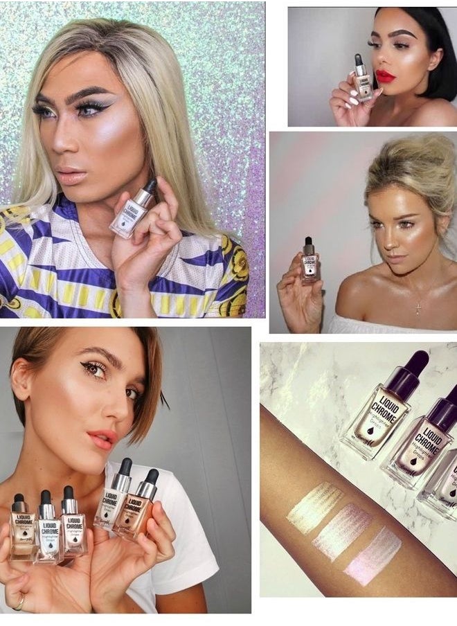 Barry M Liquid Chrome Highlighter Drops, At First Light  - Image 2