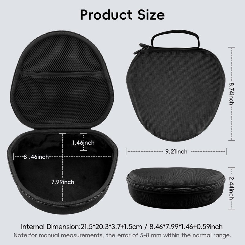 khanka Hard Carrying Case for Apple AirPods Max Wireless Over-Ear Headphones,Black Case - Image 5