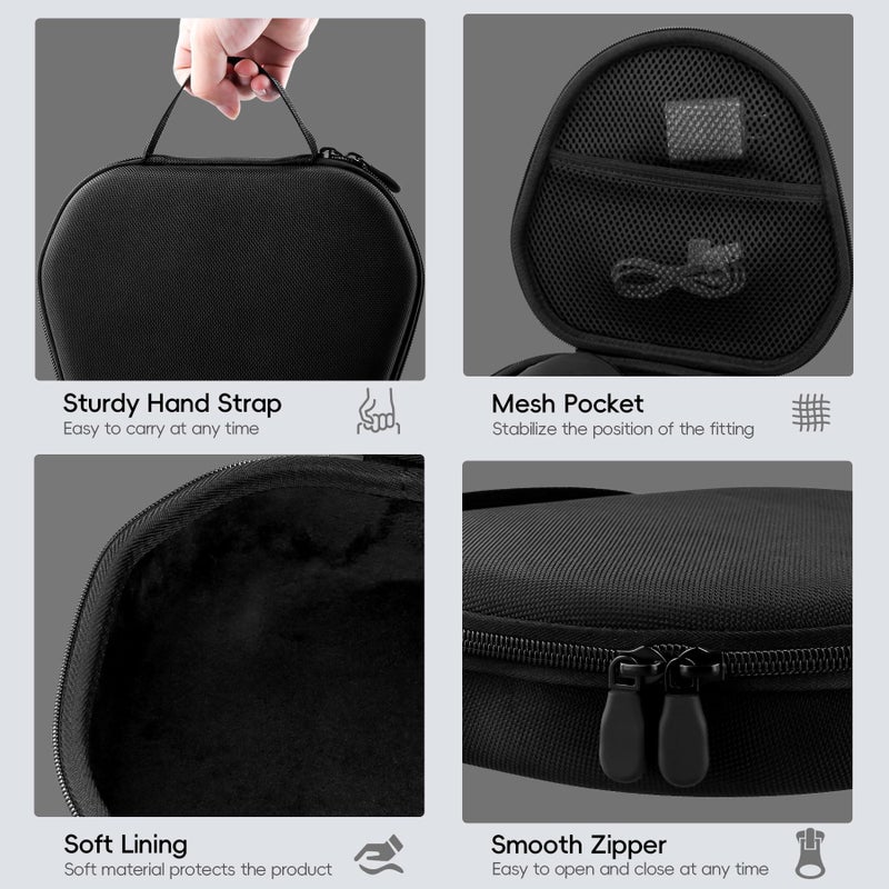 khanka Hard Carrying Case for Apple AirPods Max Wireless Over-Ear Headphones,Black Case - Image 4