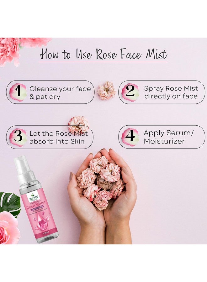 ياشو تونر الوجه المقطر بالبخار النقي بماء الورد لتوهج الوجه وتهدئته وتفتيحه والتحكم في الزيوت (100 مل × عبوتين) - Image 5