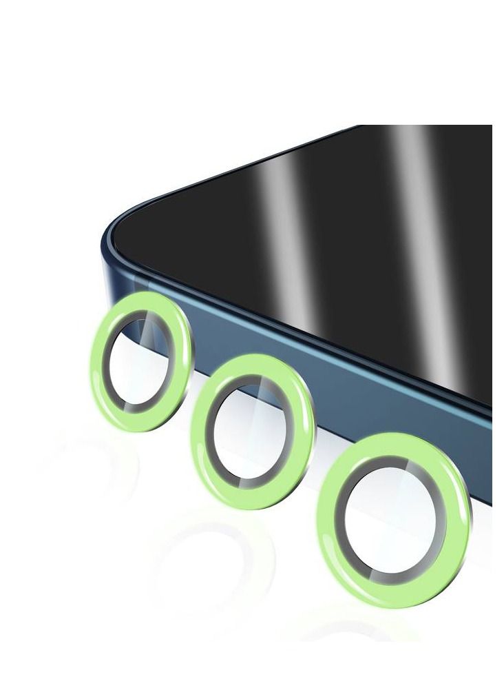Night Glow Luminous fluorescent Camera Lens Ring Protector Compatible for iPhone 14 Pro Green - Image 1