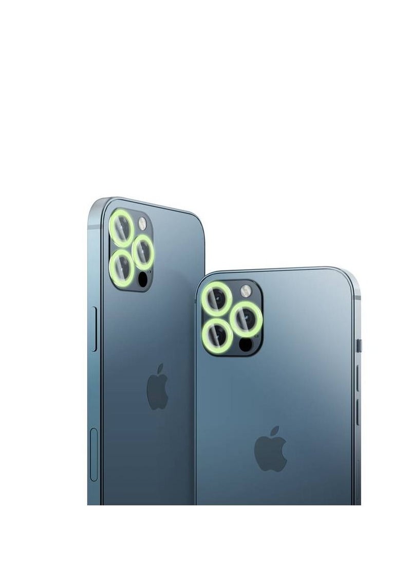 Night Glow Luminous fluorescent Camera Lens Ring Protector Compatible for iPhone 14 Pro Green - Image 2