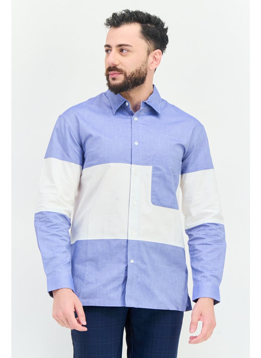 Selected Homme - Men Regular Fit Long Sleeve Two Tone Casual Shirt, Multicolor - Image 1