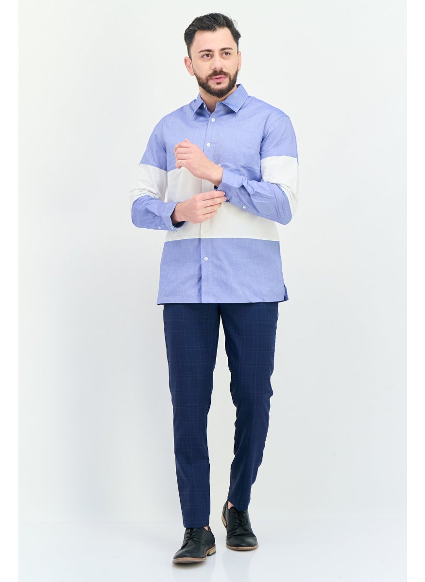 Selected Homme - Men Regular Fit Long Sleeve Two Tone Casual Shirt, Multicolor - Image 1