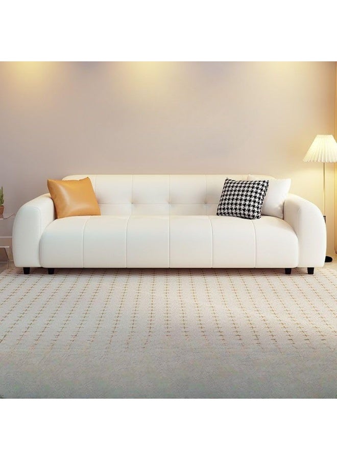 Ripple FURNITURE UAE Homes Minimalist Stain-Resistant Sofa in Solid Color with Two Matching Pillows (Off White)  - Image 1