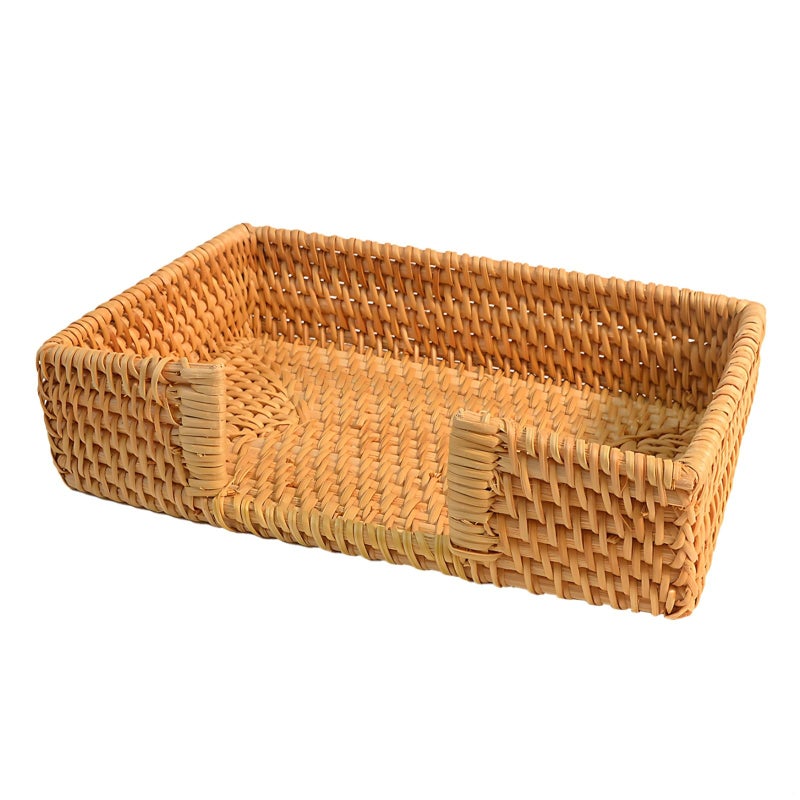 Nordic Rattan Napkin Holder Woven Tissue Basket Rectangular Organizer 9 45 X 5 9 X 2 36 In - Image 2