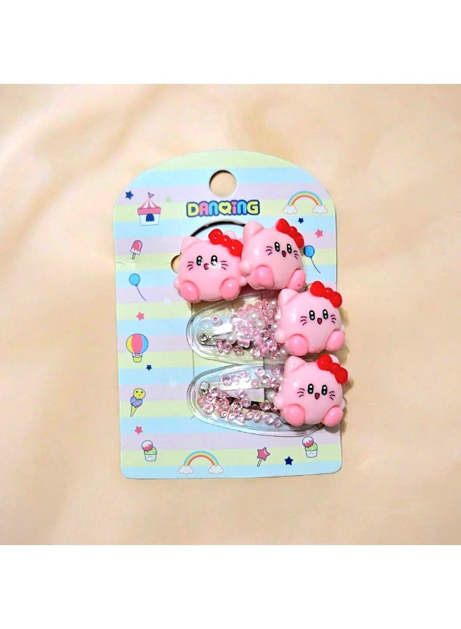 ٣ اكسسوار شعر للفتيات ( ٢ كلبس شعر مع ١ توكة استيك ) - Image 1