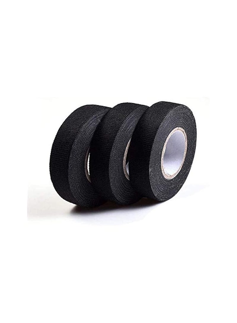 erorex 3 PCS Harness Wiring Friction Tape, Black Adhesive Fabric -Harnessing Noise - Suitable for Heat Proof Engine Compartment- fo  - Image 1