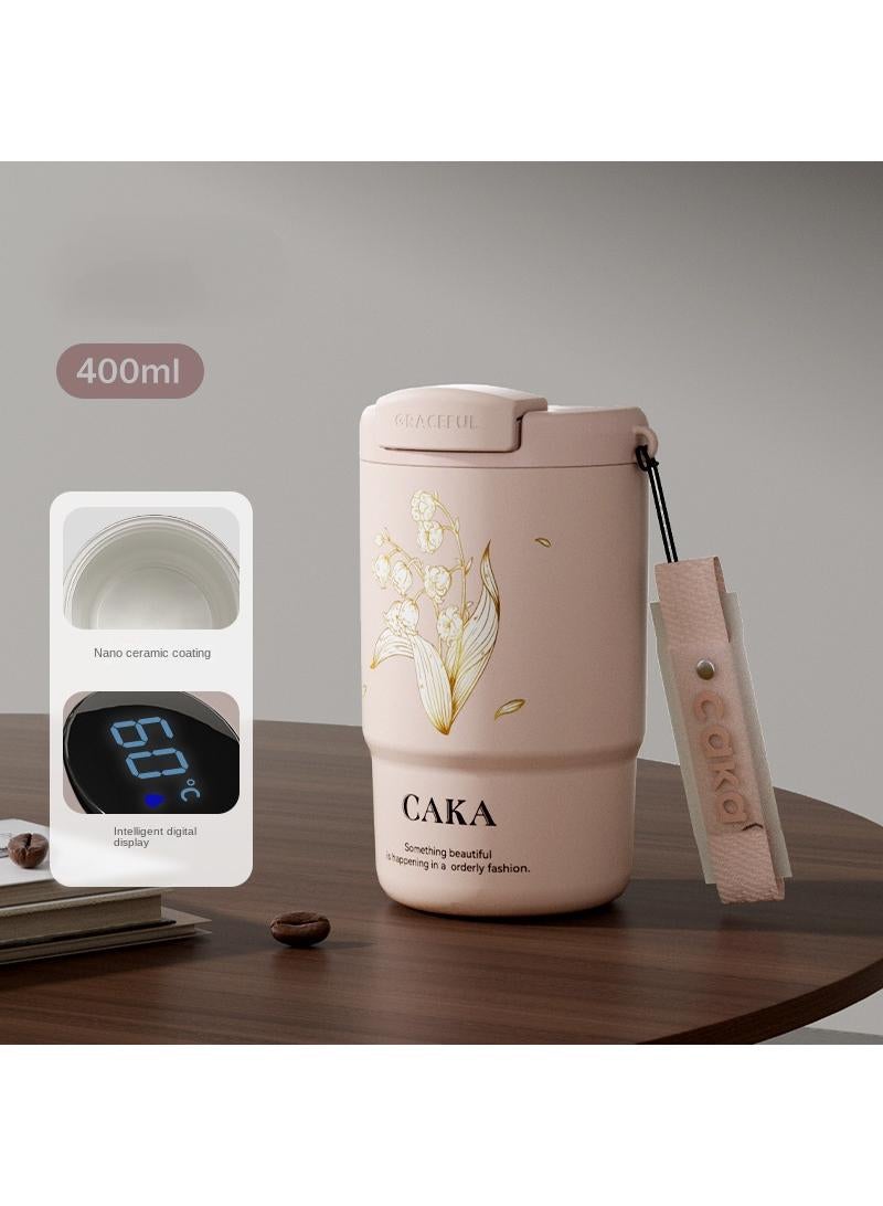 Y&D Intelligent Temperature Measuring Coffee Cup Ceramic Liner Insulation Cup High Appearance Portable Cup 400ml - Image 1