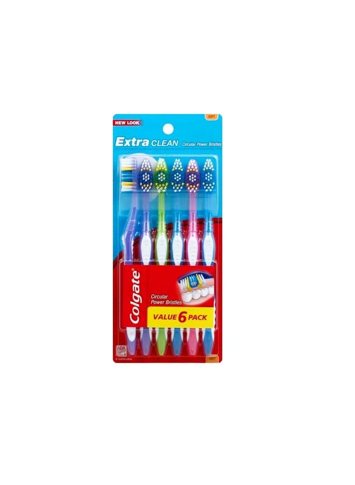 Colgate Extra Clean Toothbrush, Full Head, Soft (6 Count) - Image 2