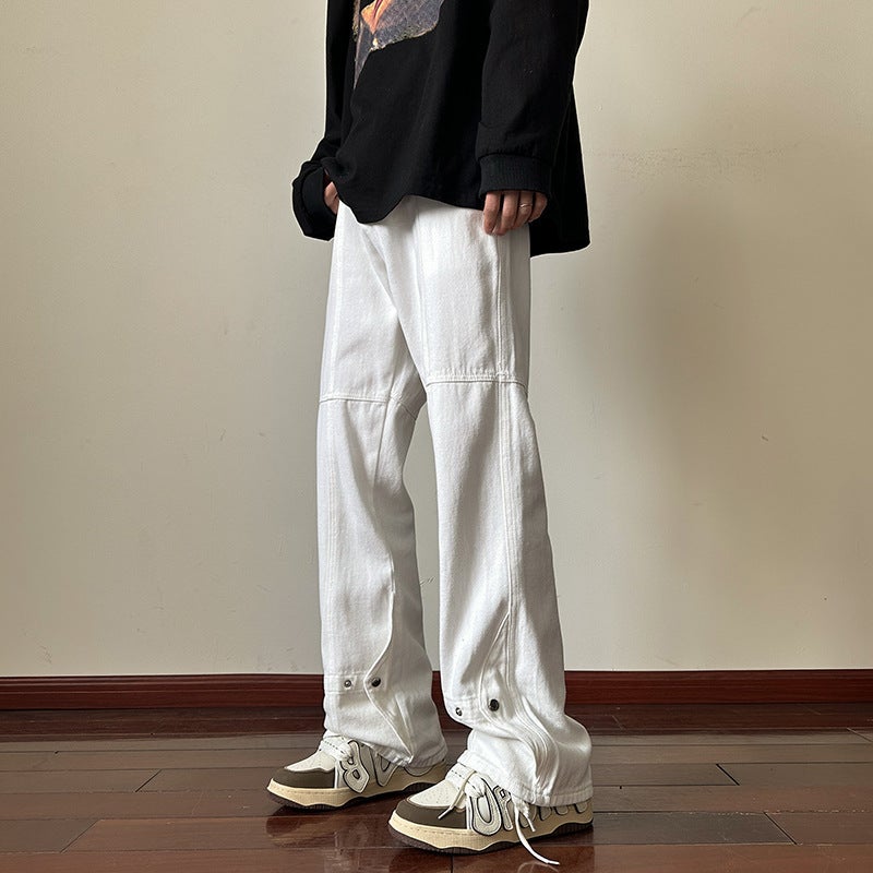 Unisex Classic Denim Jeans Loose Fit Daily Outdoor Wear - Image 1