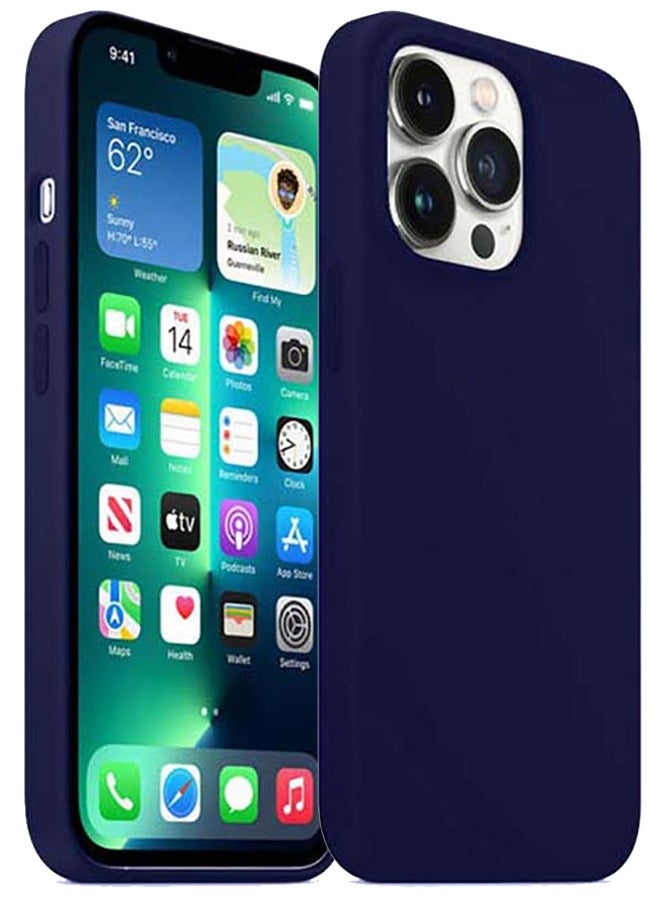 CATANES Protective Soft Silicone Case Cover for iPhone 13 Pro Max - Midnight Blue - Image 1