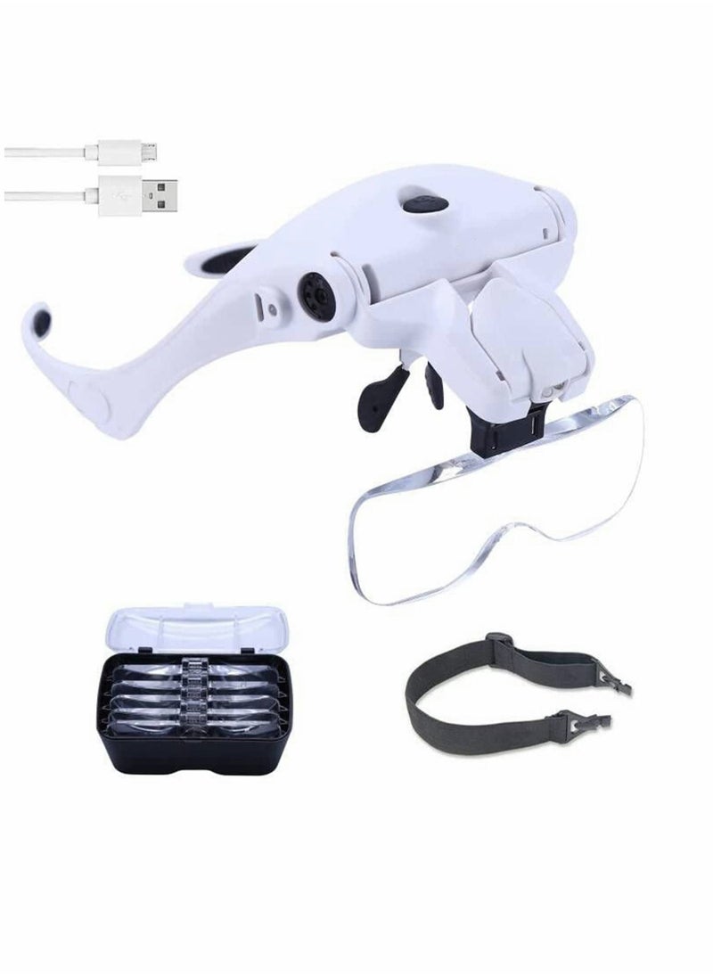 Y&D - Head‑Mounted Magnifier, Rechargeable Headband Magnifying Glass - Image 1