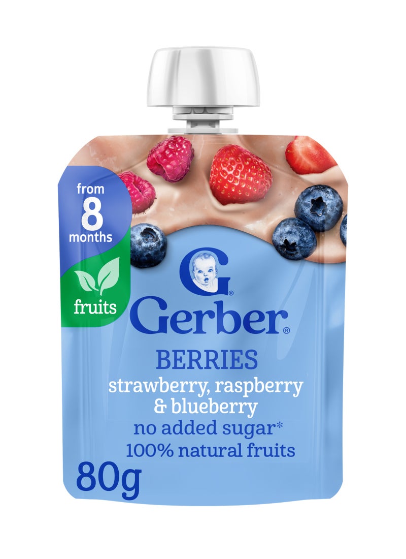 Gerber Strawberry Raspberry And Blueberry Puree Pouch - Image 1