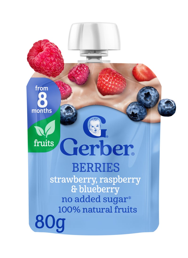 Gerber Strawberry Raspberry And Blueberry Puree Pouch - Image 3