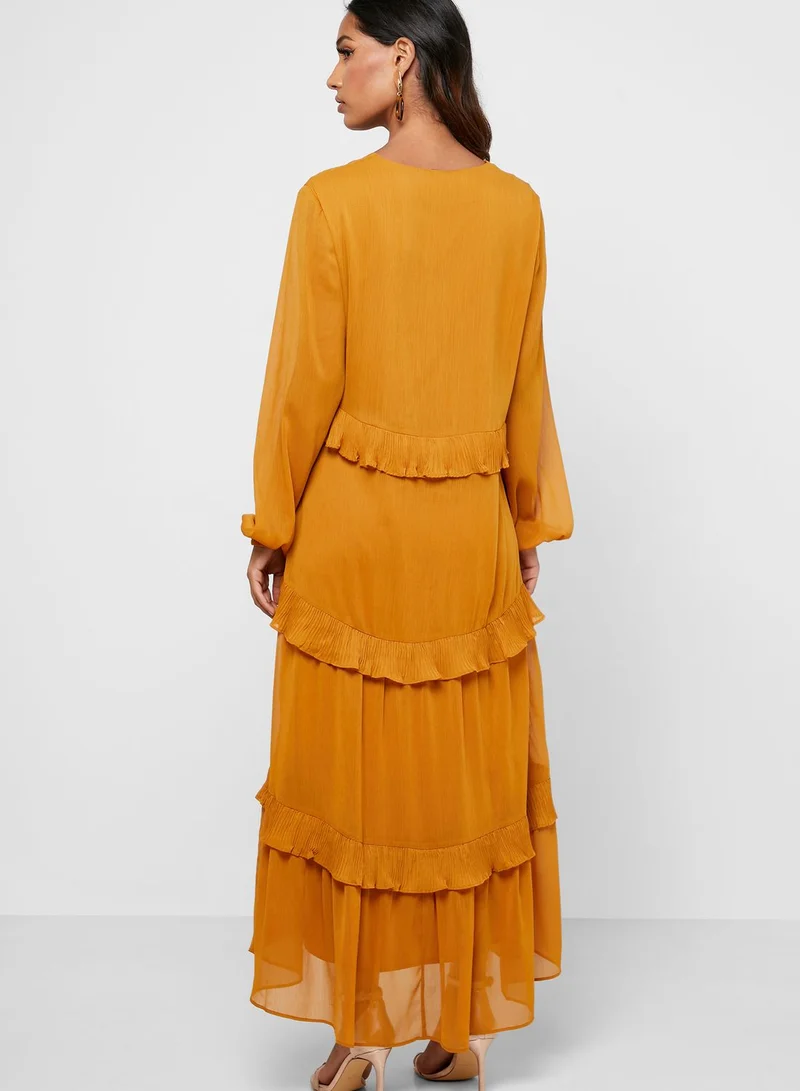 YAS Layered V-Neck Dress
