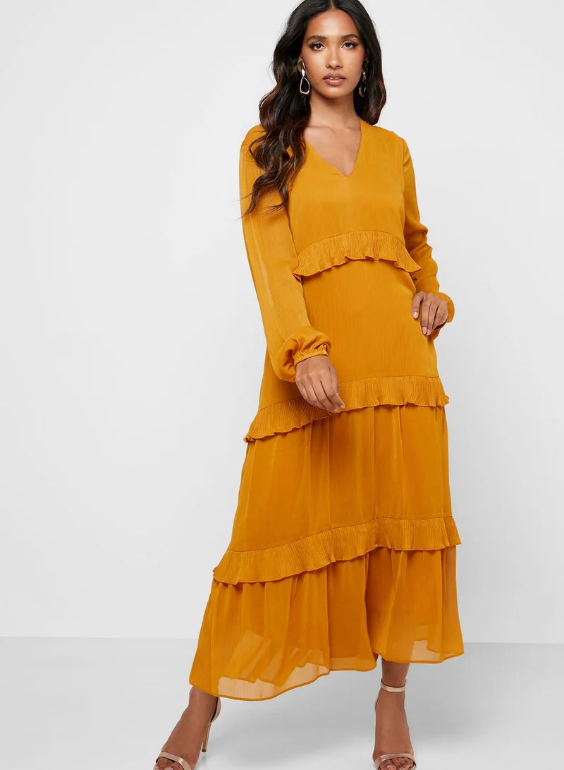 YAS Layered V-Neck Dress