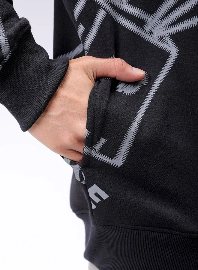 شركة المرآب الهندية Men Oversized Abstract Crew Neck Overhead Sweatshirt