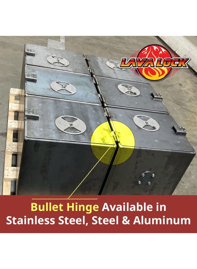 LavaLock 3 inch Steel Bullet Hinge with Zerk Grease Fitting and Bushing - Weld on for BBQ Smoker Pit Lid Door Tailgate Gate or Fence - Image 3