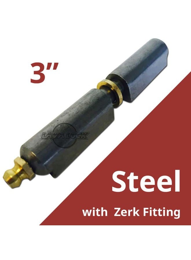LavaLock 3 inch Steel Bullet Hinge with Zerk Grease Fitting and Bushing - Weld on for BBQ Smoker Pit Lid Door Tailgate Gate or Fence - Image 2