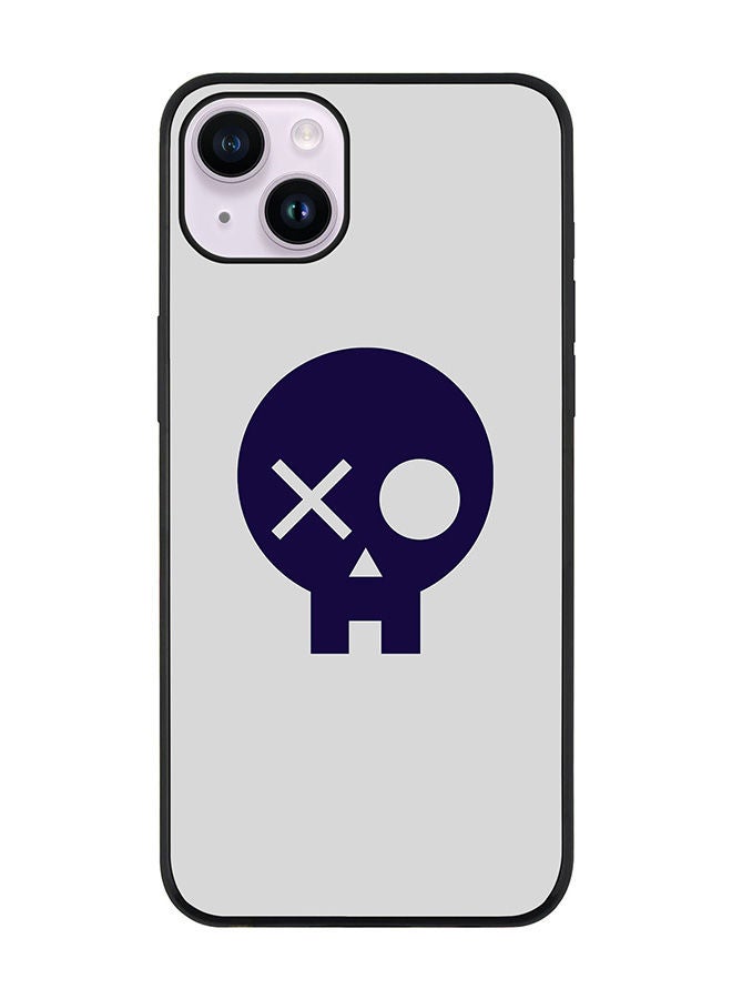 Stylizedd Rugged Black edge case for Apple iPhone 14 Slim fit Soft Case Flexible Rubber Edges Anti Drop TPU Gel Thin Cover - Skull Patch - Image 1