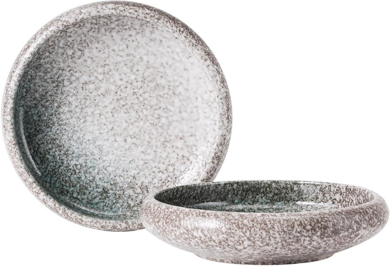 Uaral Salad Plate Stoneware Serving DishesJapanese Pasta Bowl Set of 28 inch 20 oz Emerald Green - Image 1
