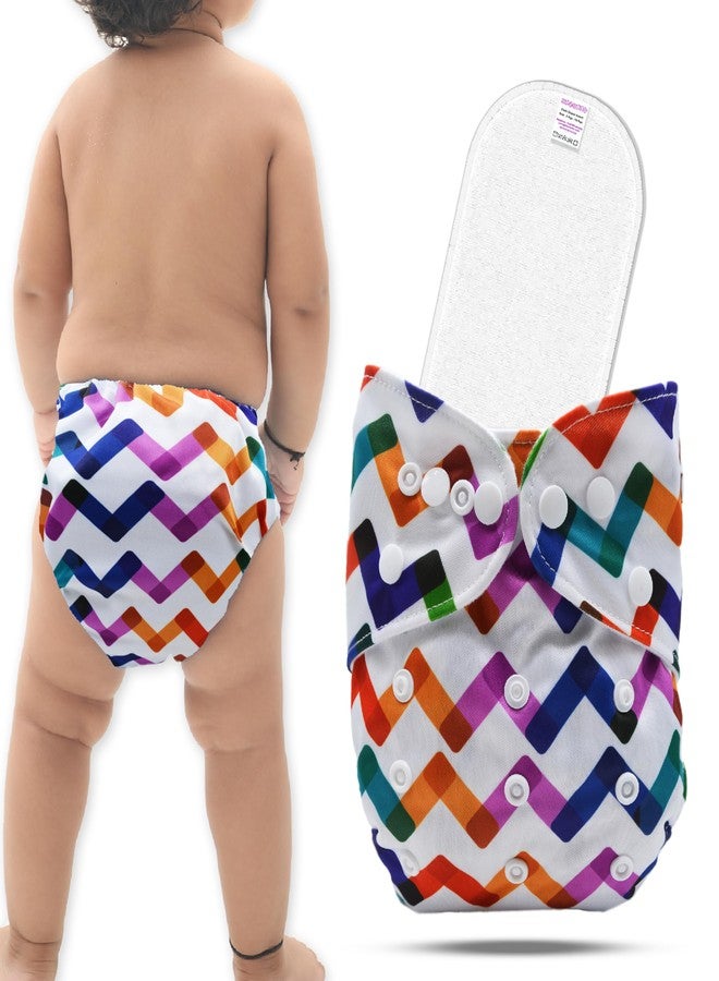 Bembika A Plus Printed Cloth Diaper with 3-Layer Micro Fiber Inserts for Babies Washable & Reusable Cloth Nappies for Baby Leakproof and Wetfree Adjustable Cloth Diapers -(BE2746) - Image 1