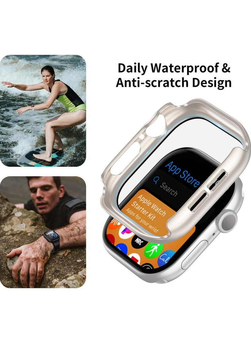 X-level 6 Pack For Apple Watch Series 11/10 46mm Case with Tempered Glass Screen Protector, Slim Guard Bumper Full Coverage Hard PC Protective Case HD Ultra-Thin Cover For iWatch 11/10 46mm Accessories - Image 4