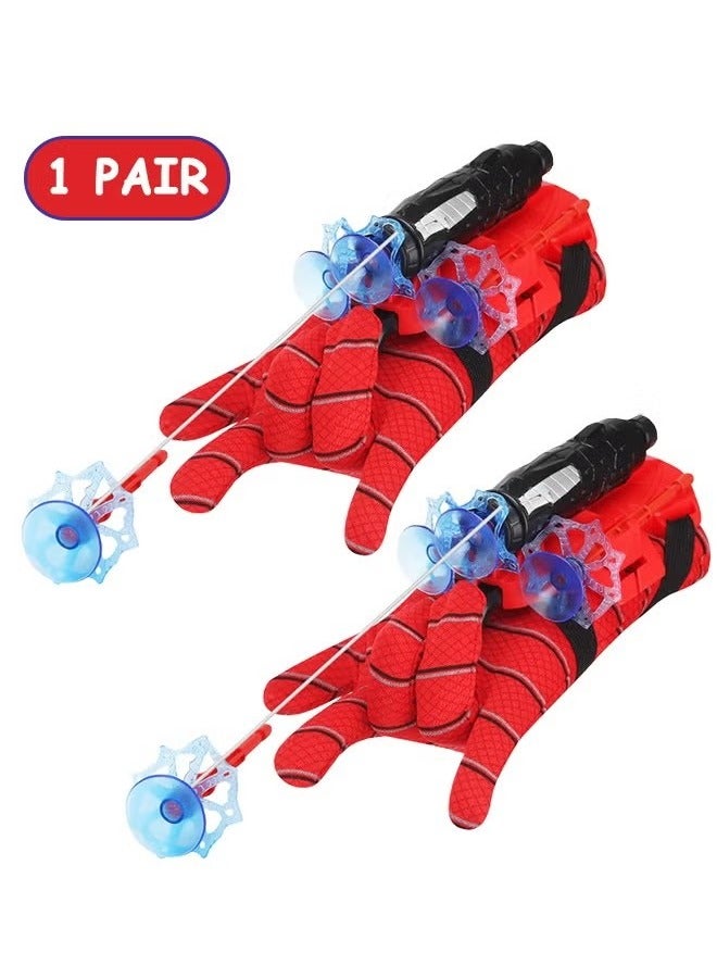 1 Pair Spiderman Gloves Spiderman Shooter Movie Role-Play Gloves Hero Launcher Gloves Toy Set for Kids Cosplay Spiderman Fans - Image 1