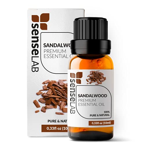 SenseLAB Indian Sandalwood Essential Oil - Wellness and Relaxation - Fragrance Oil - 100% Pure Extract Therapeutic Grade Sandalwood Oil for Aromatherapy Diffuser (10 ml) - Image 1