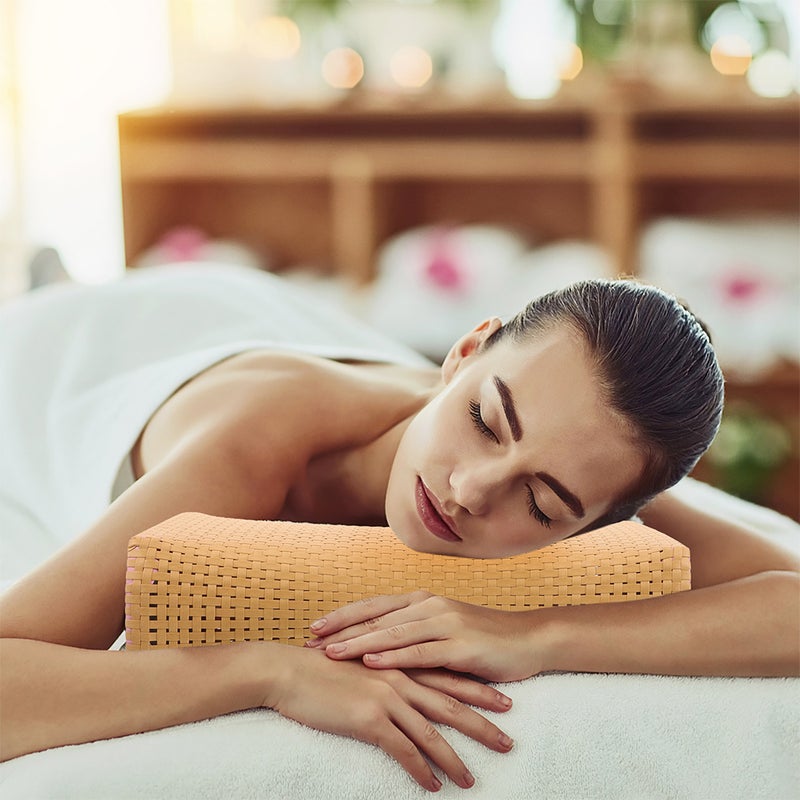 4 pcs Fake Rattan Woven Pillow Decorative Sleeping Pillow Sauna Neck Rest Woven Pillow - Image 3