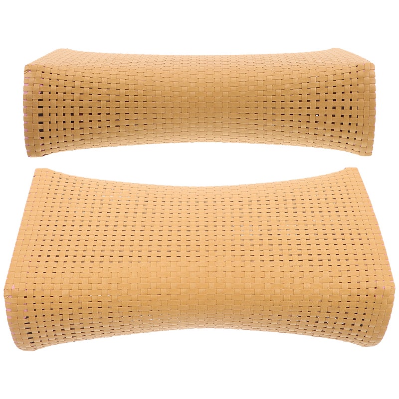 4 pcs Fake Rattan Woven Pillow Decorative Sleeping Pillow Sauna Neck Rest Woven Pillow - Image 5