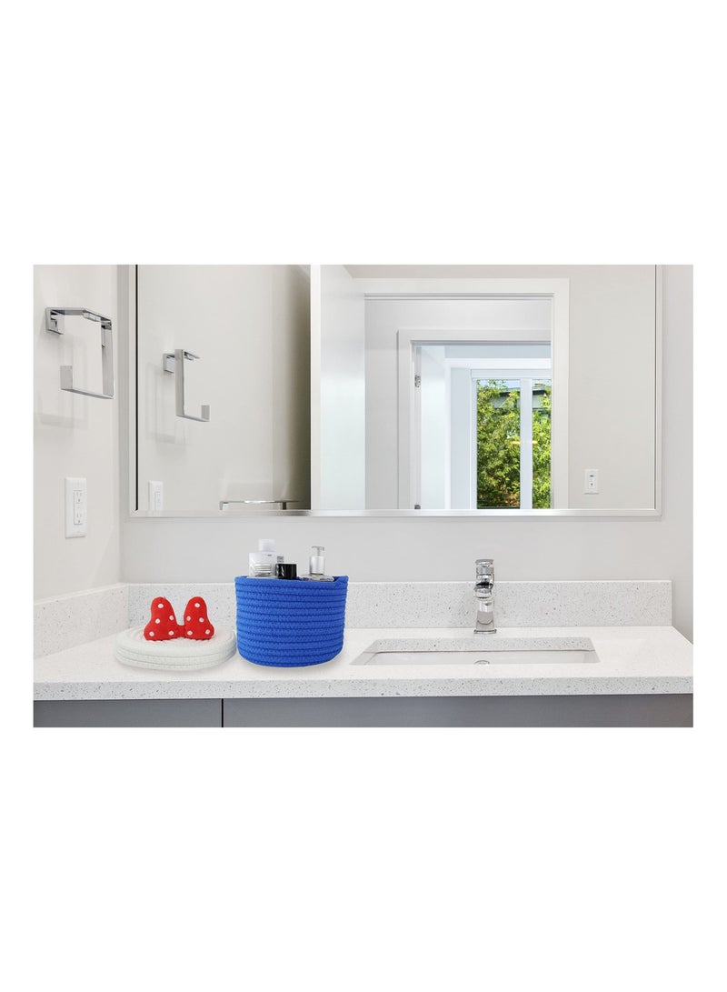 KASTWAVE سلة تخزين بحبل قطن 3 قطع مع غطاء لتنظيم أحلام البنات الأميرة سلات قطنية طبيعية - Image 4