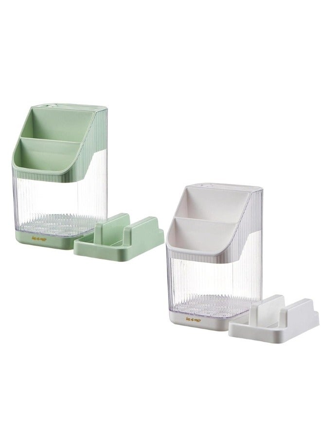 منظم أدوات المطبخ 3 في 1، حامل شوكة الملعقة، غطاء الوعاء، منظم رف التجفيف، حامل كتلة السكاكين، حامل أدوات المائدة لسطح - Image 3