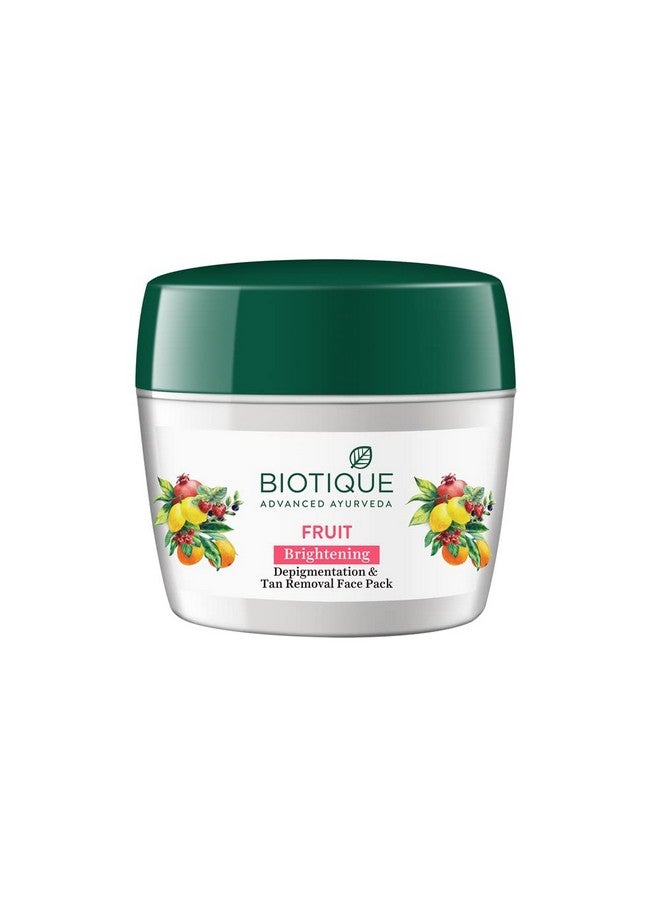 Biotique Fruit Brightening Depigmentation And Tan Removal Face Pack| Ayurvedic And Organically Pure| Tan Removal Face Pack For All Skin Types|100% Botanical Extracts| 235Gm - Image 1