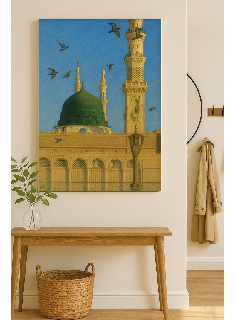 تذكار لوحة جدارية مطبوعة كانفاس لقبة المسجد النبوي من تذكار - Image 1