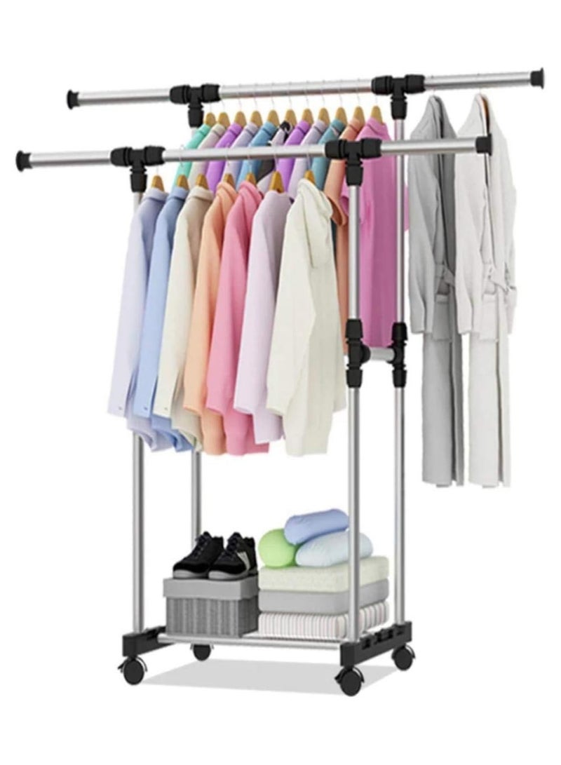 Medium black/silver metal clothes rack - Image 1