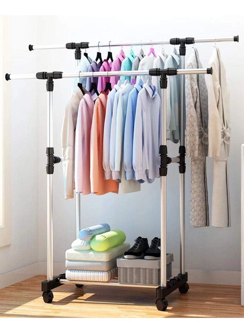 Medium black/silver metal clothes rack - Image 2