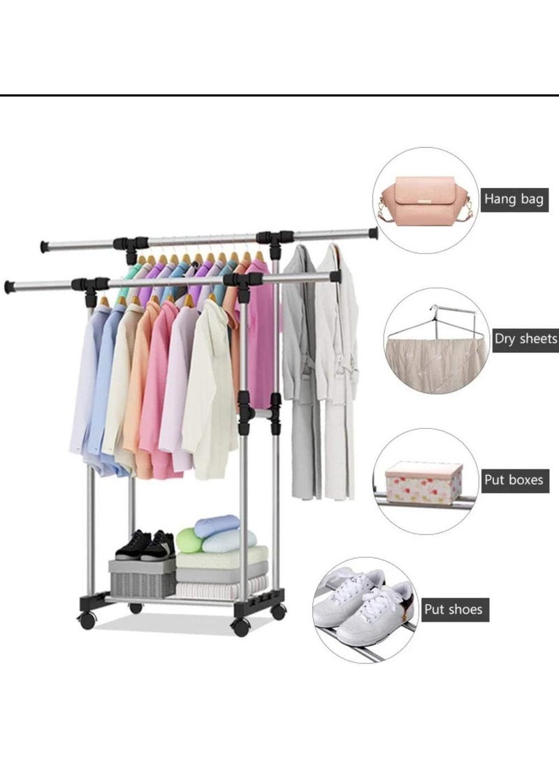 Medium black/silver metal clothes rack - Image 3