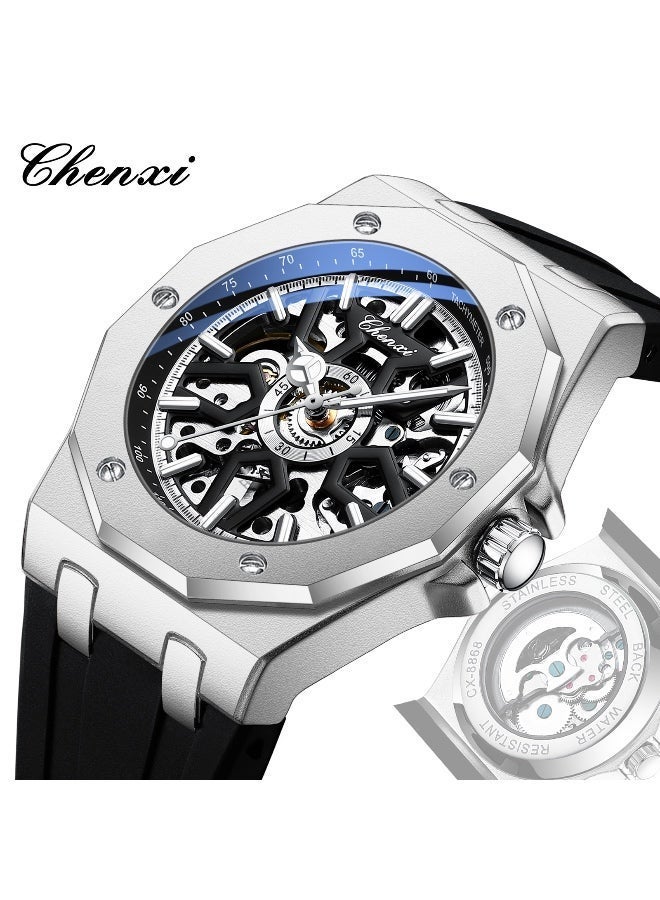 Chenxi Men’s Mechanical Wrist Watch with Luxury Modern Design, Water Resistant, Scratch-Resistant Glass, Silicone Strap with Elegant Box - Image 3