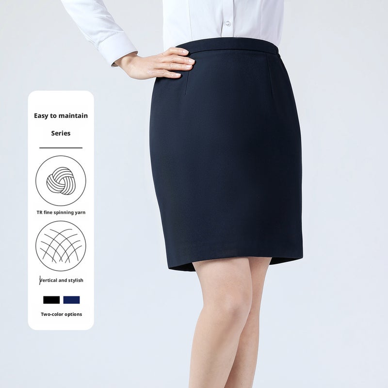 Women's Solid Color Pencil Skirt, Summer Office Short Skirt - Image 1
