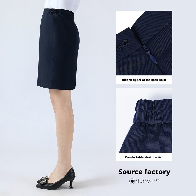 Women's Solid Color Pencil Skirt, Summer Office Short Skirt - Image 4