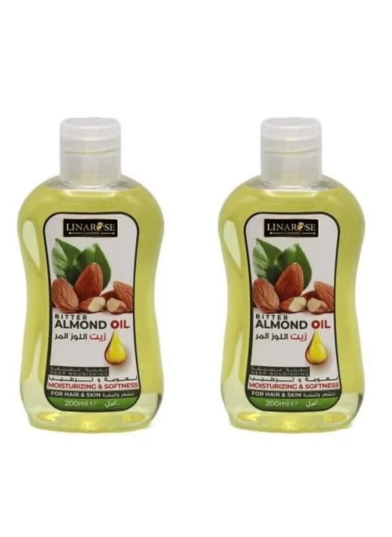 LINA ROSE - Lina Rose Bitter Almond Oil for Hair and Skin - 200 ml - 2 pieces - Image 1