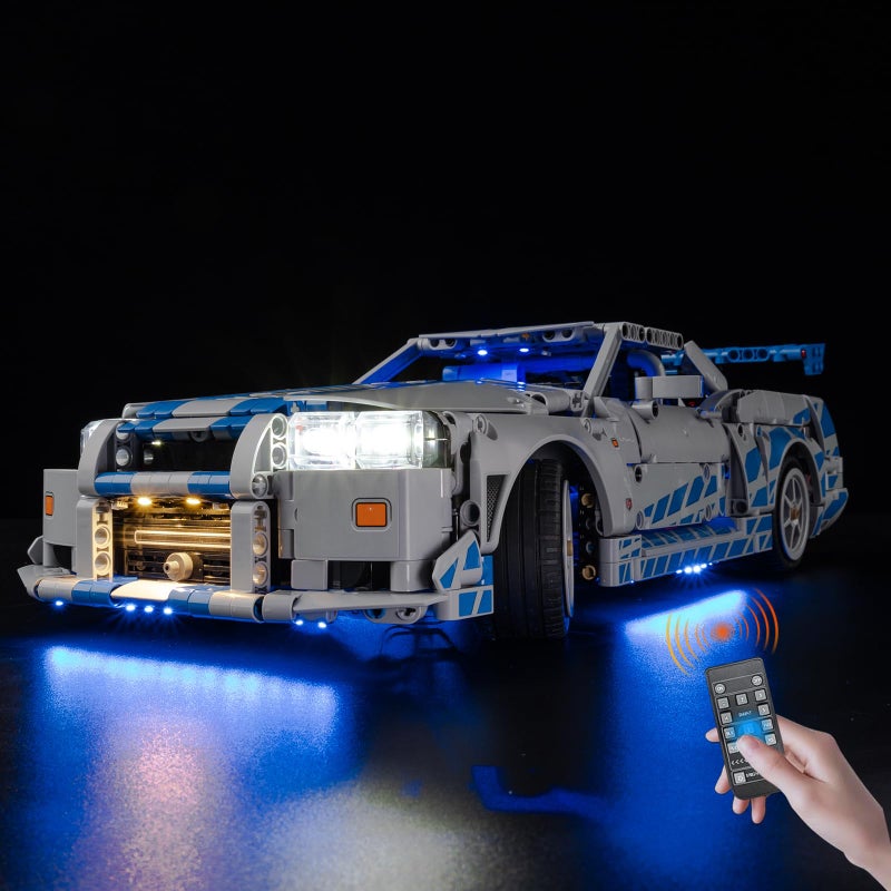 BrickSoul Advanced RC Light Kit for Lego 42210 2 Fast 2 Furious Nissan Skyline GTR R34 Car Building Set Upgraded Wireless ONOff Dimming Zonal Lighting 42210 Set NOT Included - Image 3