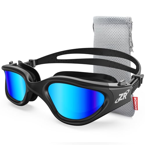 ZIONOR Swim Goggles, Upgraded G1 Polarized Swimming Goggles Anti-Fog for Adult Men Women B0 (Polarized + Bright Mirror Blue) - Image 1